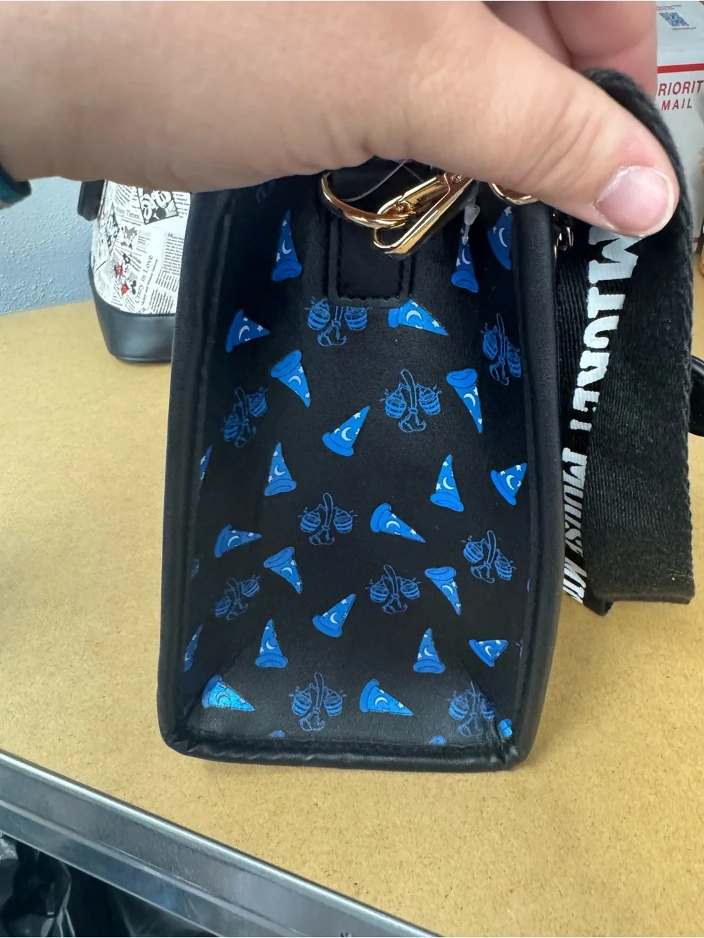 Primark Black Fantasia Mickey Tote Bag with Blue Lettering